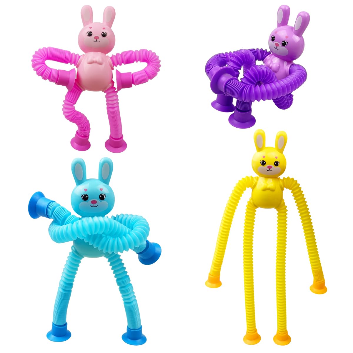 Amazon.com: Anditoy 4 Pack Easter Bunny Suction Cup Pop Tubes Toys